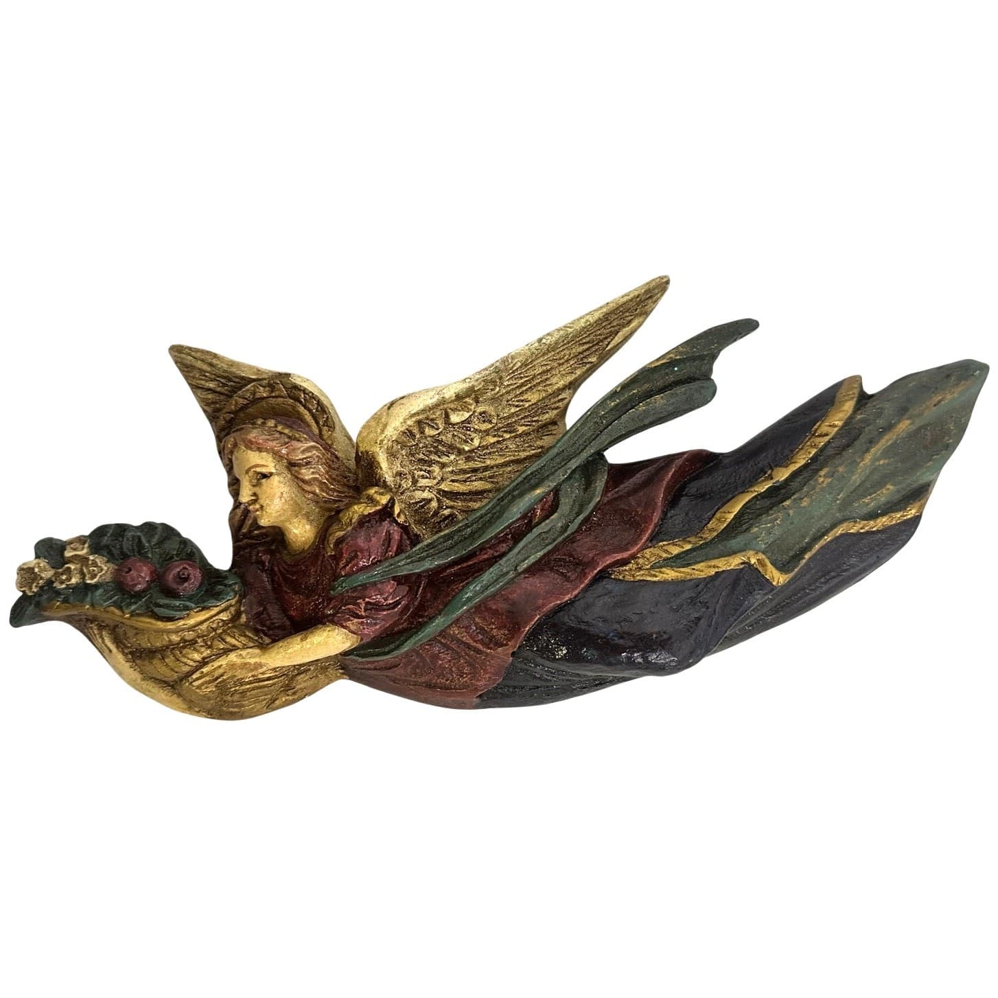 Vintage Holiday Hand Painted Angels 3-D Wall Plaques-Set of 2 - Thumbnail 3