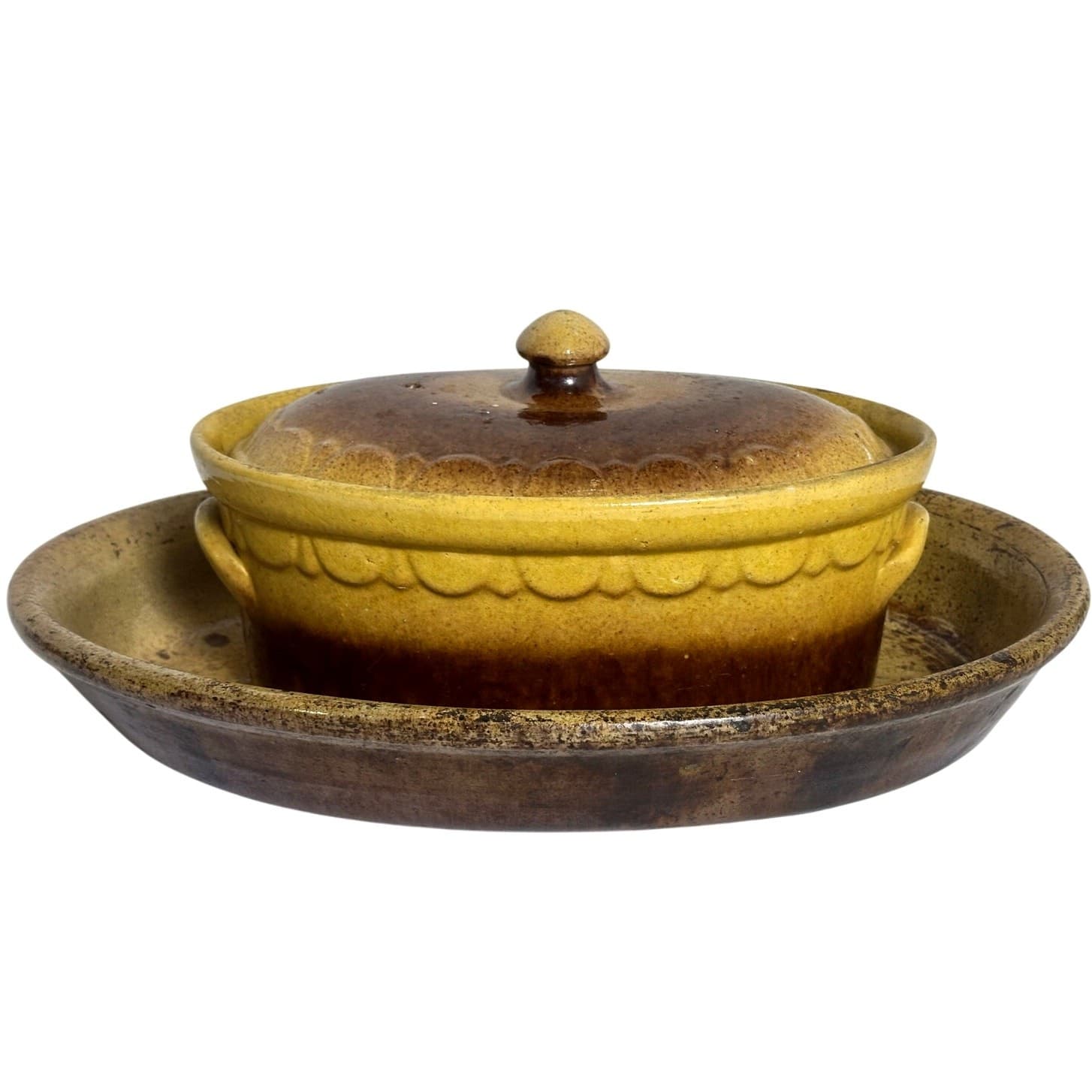 Antique Cookware Display French Terrine & Lid & Vendeuvre TV AuGratin Dish