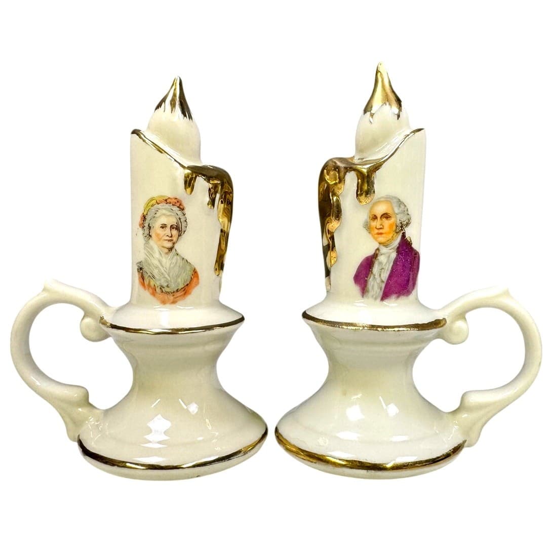 Mt. Vernon George and Martha Washington Souvenir Salt and Pepper Shaker Set
