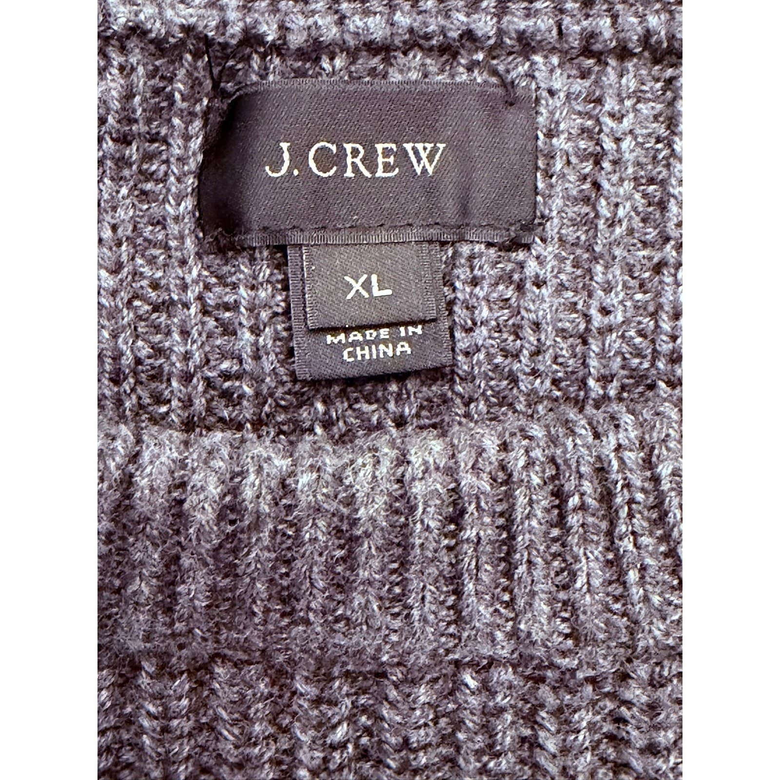 J.Crew Woodsman Sweater Mens XL Charcoal Cotton Suede Shoulder Patch Crewneck - Thumbnail 2