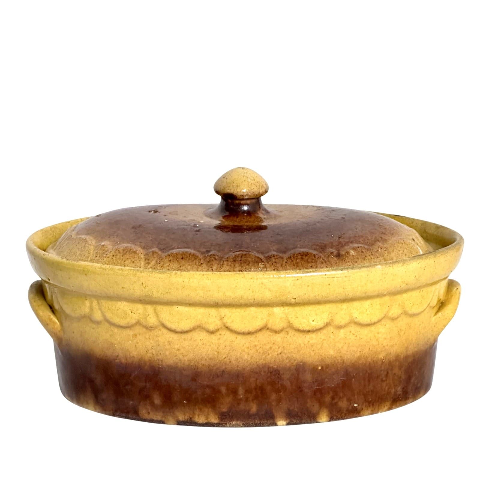 Antique Cookware Display French Terrine & Lid & Vendeuvre TV AuGratin Dish - Thumbnail 2