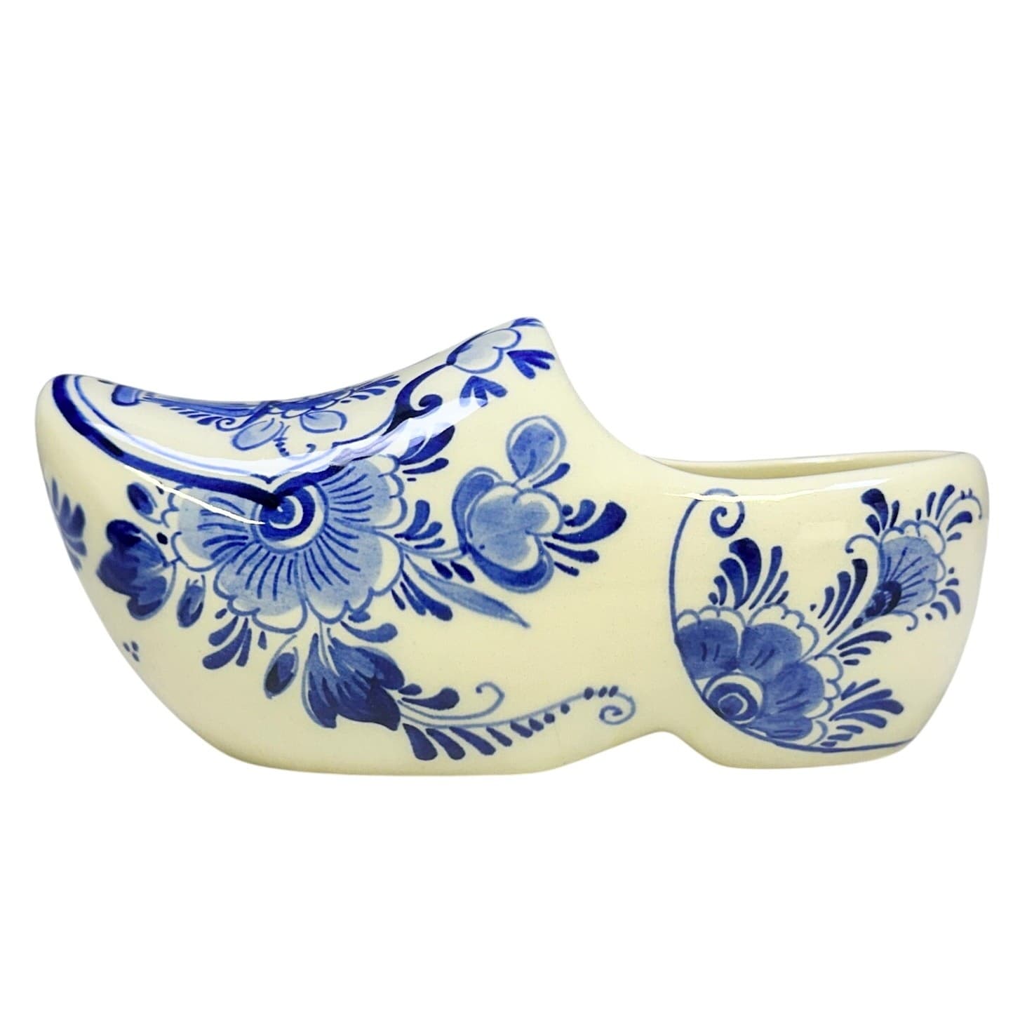 Delft Holland Handpainted Blue White Floral Dutch Vintage Ceramic Clog