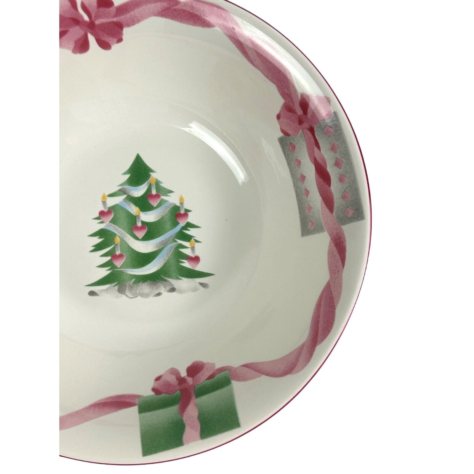 Sango Home for Christmas 1992 Indonesia Black Mark #4829 Serving Bowl-9.25" - Thumbnail 3