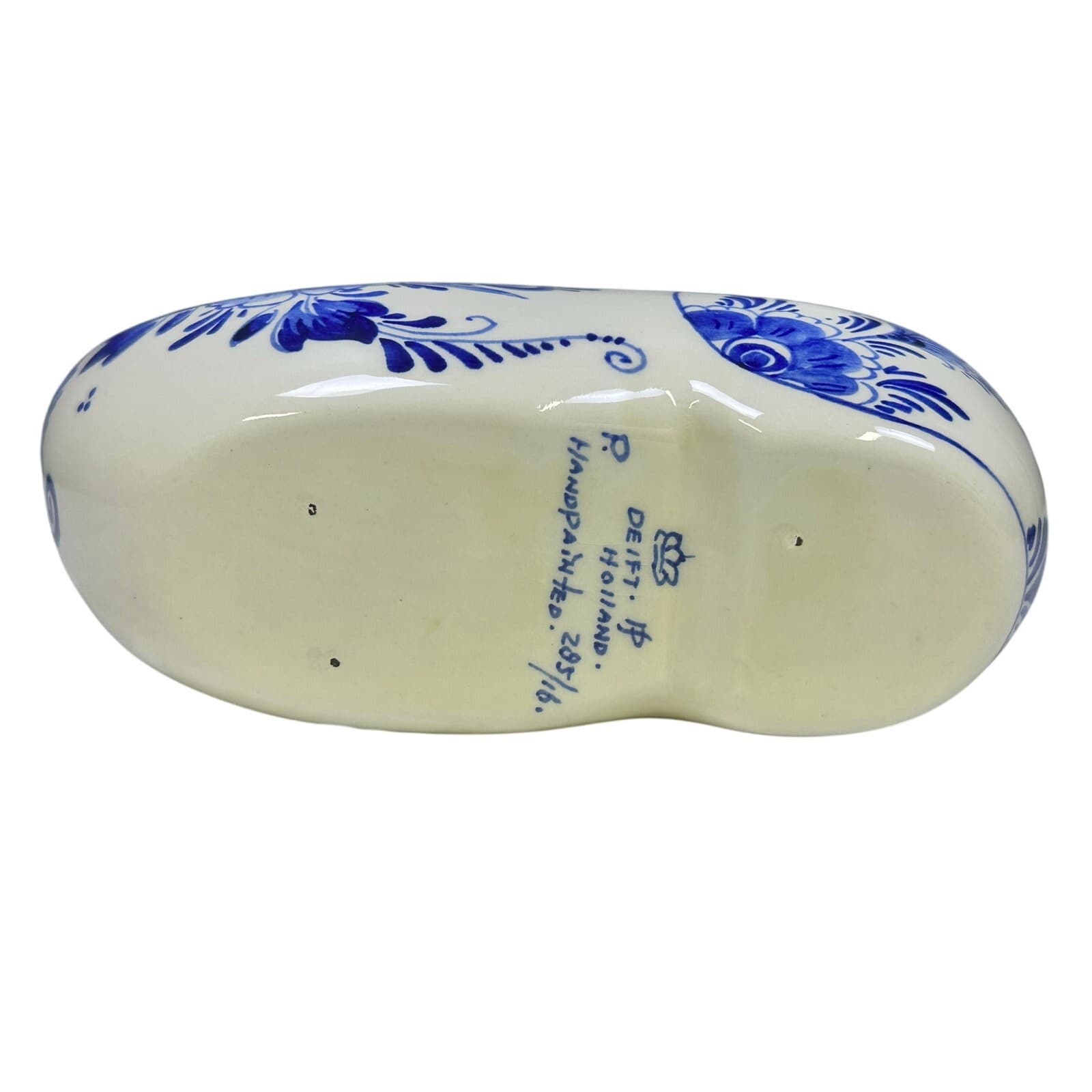 Delft Holland Handpainted Blue White Floral Dutch Vintage Ceramic Clog - Thumbnail 7