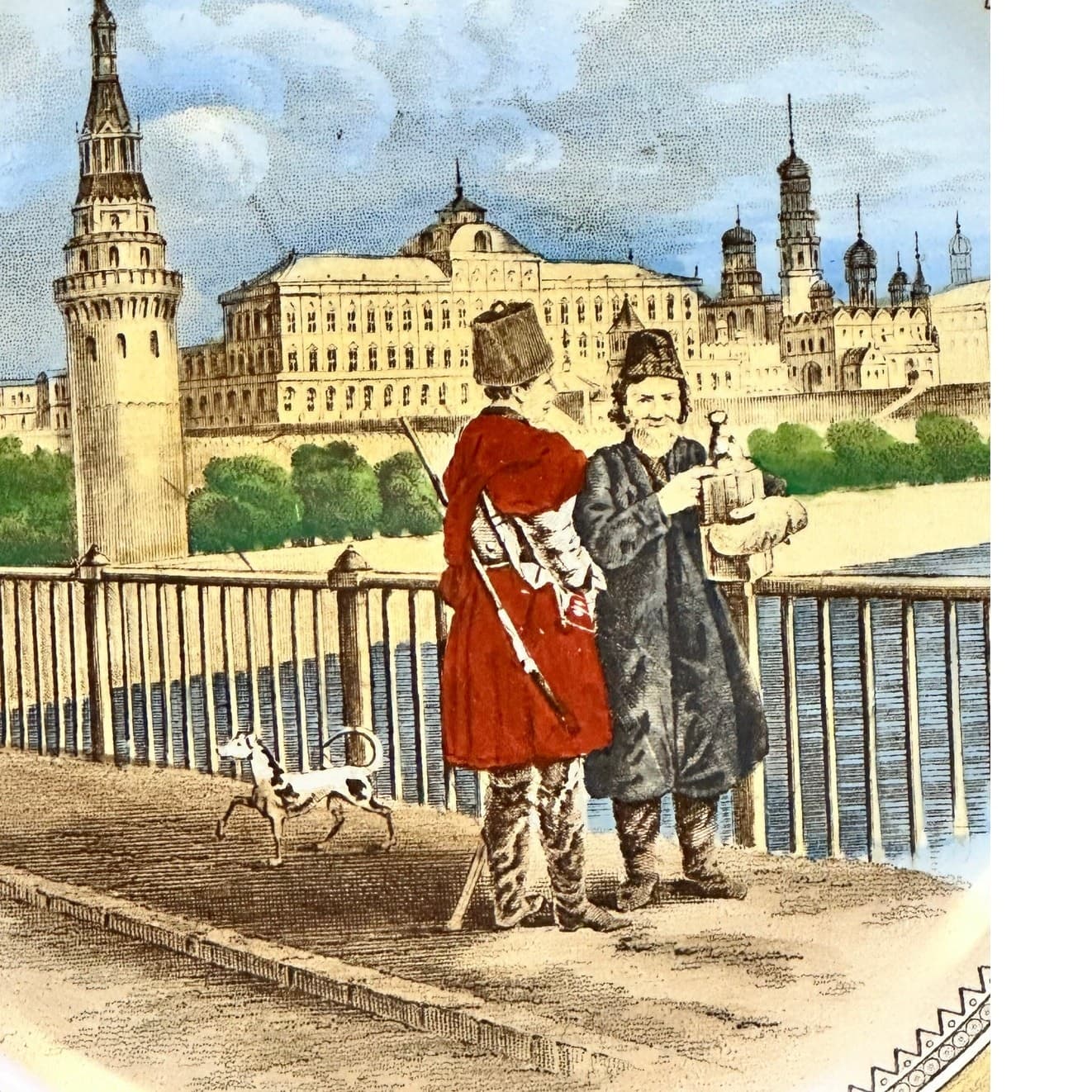 Antique c. 1902-1905 Wedgwood Imperial Russian Moscow Kremlin Cabinet Plate - Thumbnail 2