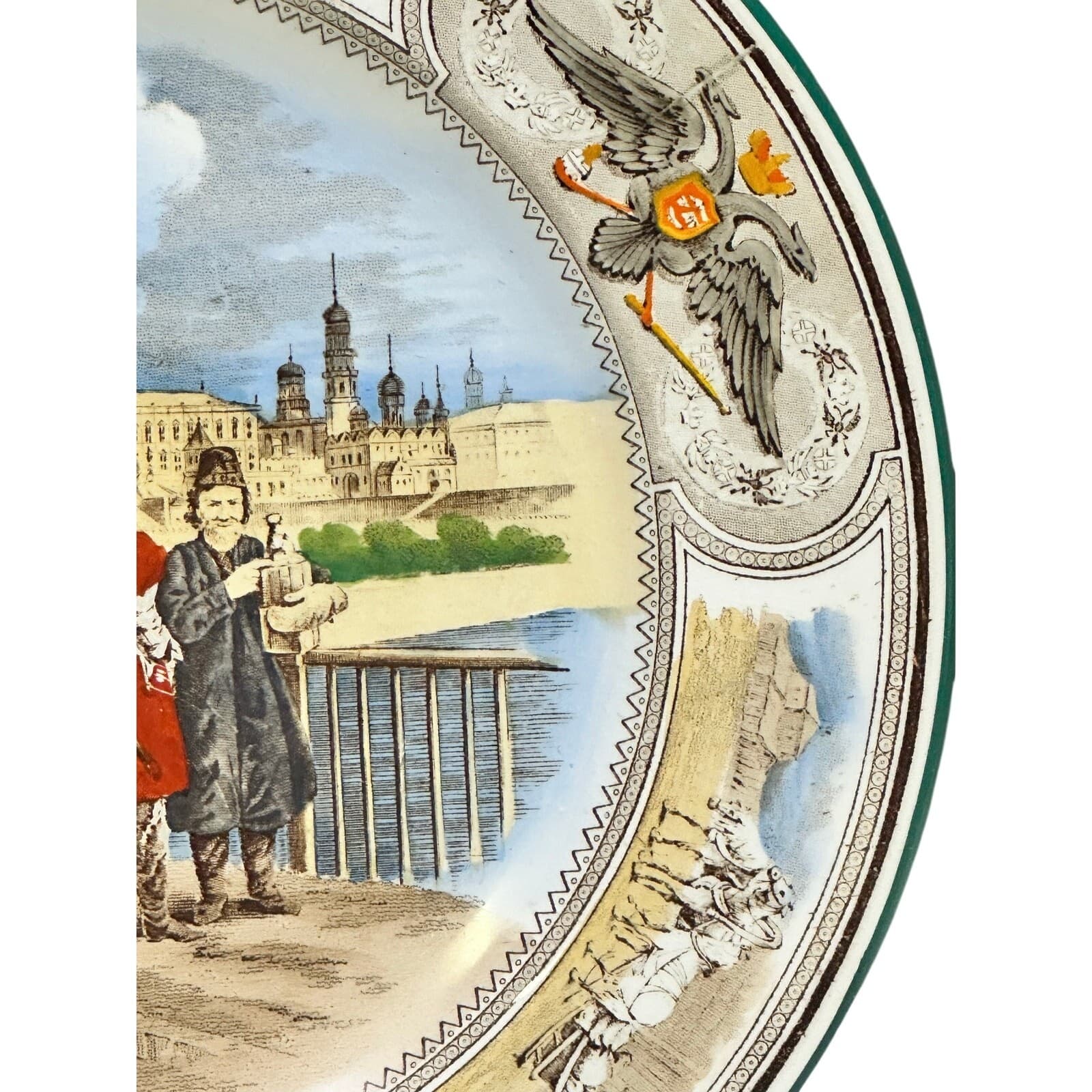 Antique c. 1902-1905 Wedgwood Imperial Russian Moscow Kremlin Cabinet Plate - Thumbnail 5