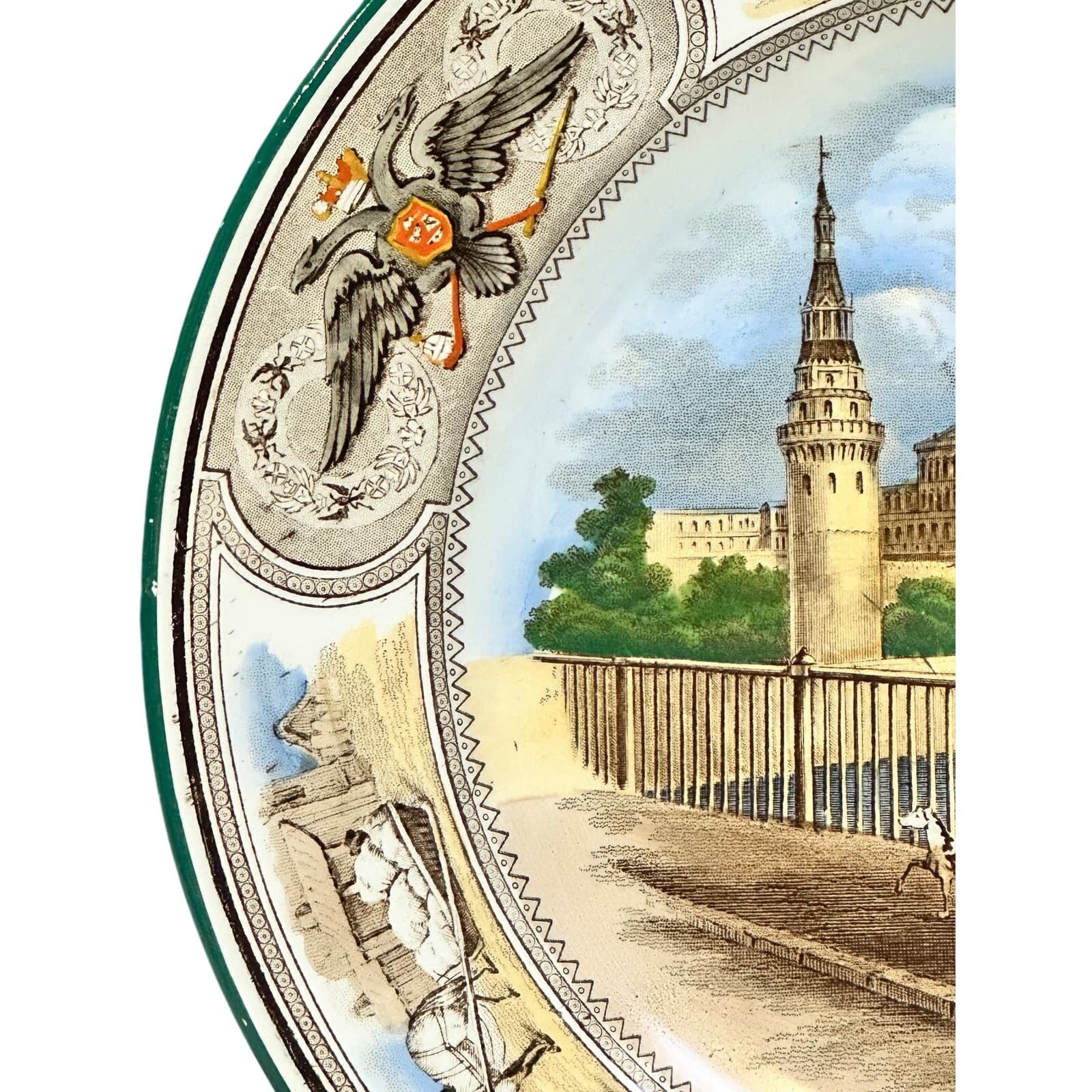 Antique c. 1902-1905 Wedgwood Imperial Russian Moscow Kremlin Cabinet Plate - Thumbnail 3