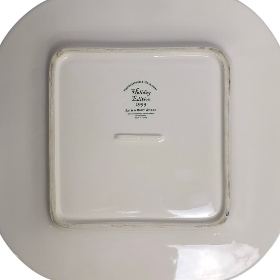 Bath & Body Works Holiday Edition 1999 Square Platter Candle Plate - Thumbnail 3