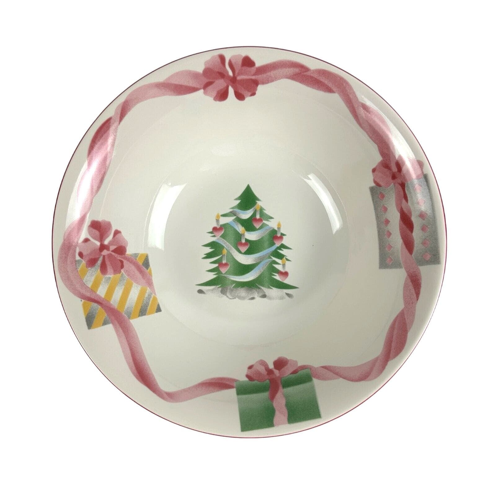 Sango Home for Christmas 1992 Indonesia Black Mark #4829 Serving Bowl-9.25"