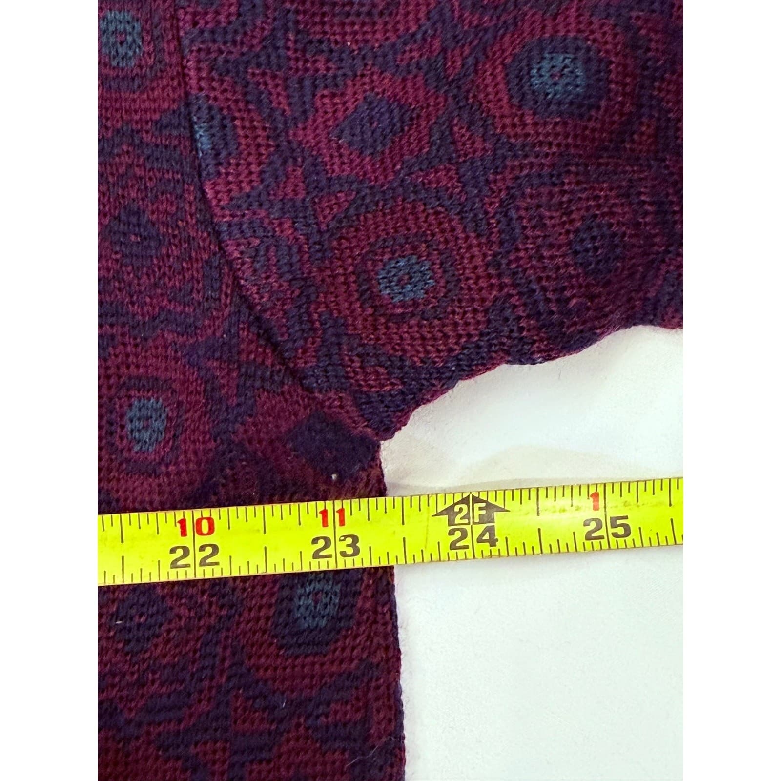 Vintage Neiman Marcus 100% Virgin Wool Sweater Mens XL Purple Geometric Uruguay - Thumbnail 7