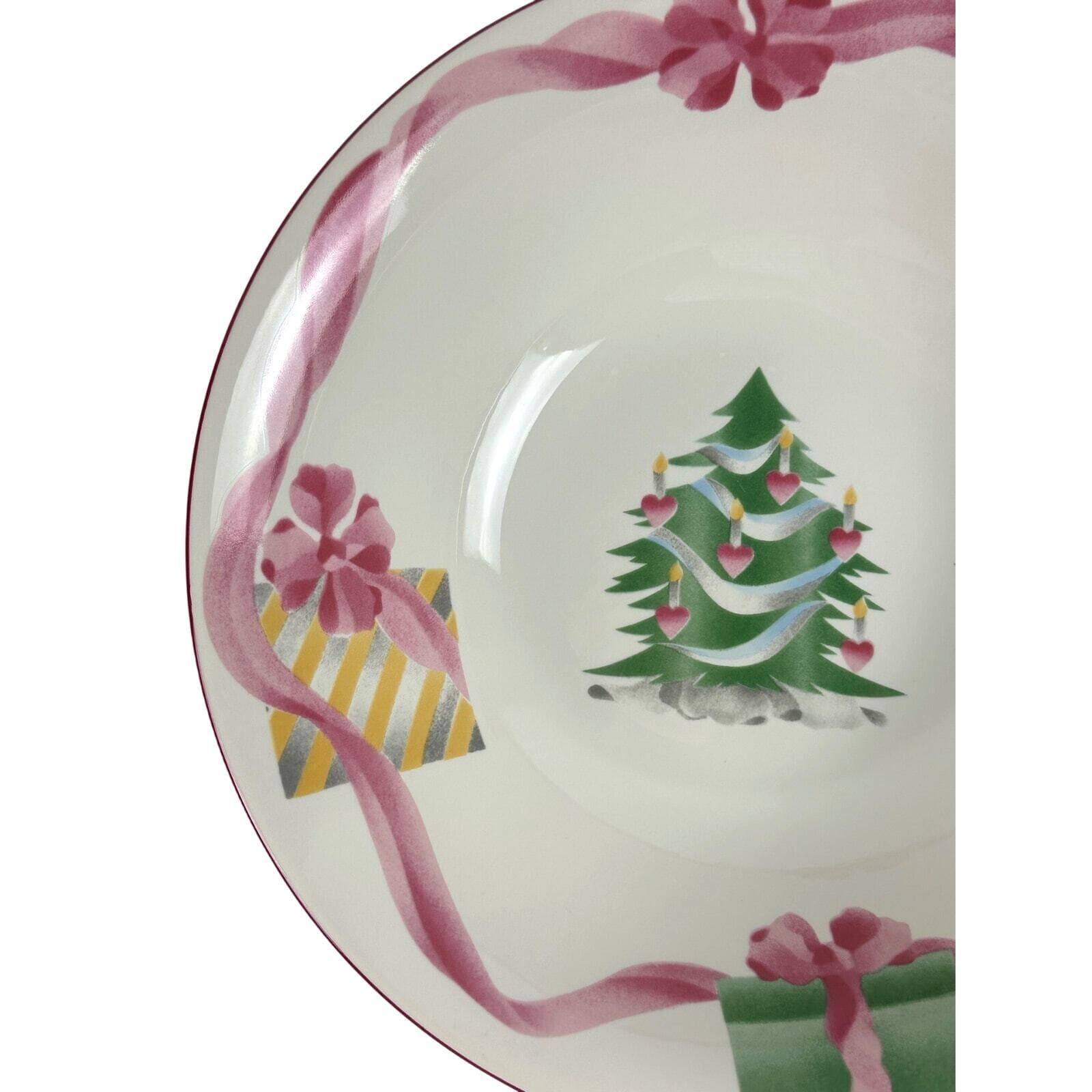 Sango Home for Christmas 1992 Indonesia Black Mark #4829 Serving Bowl-9.25" - Thumbnail 5