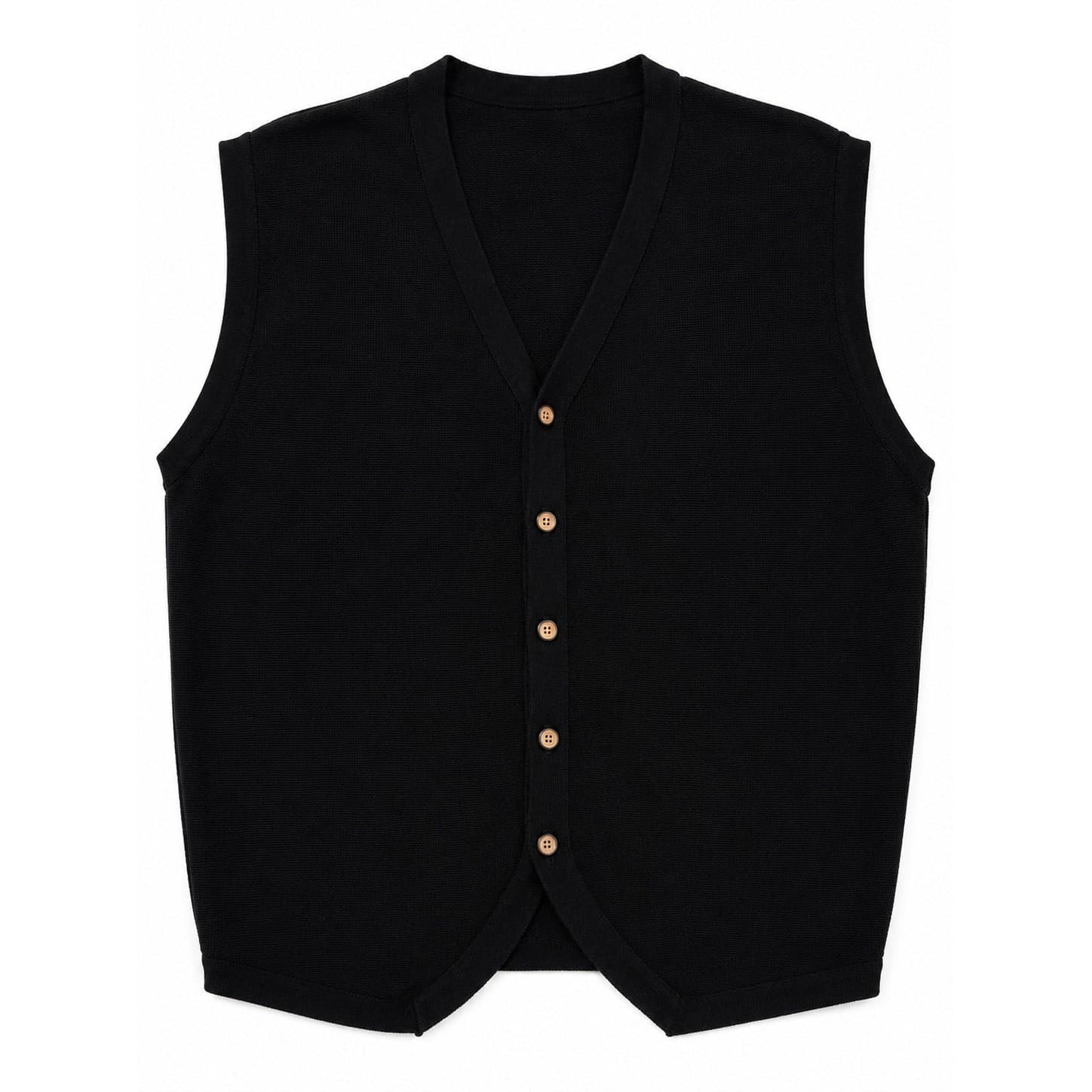 Vintage Structure Le Collezioni Men's XL Black 100% Cotton Button Sweater Vest - Thumbnail 6