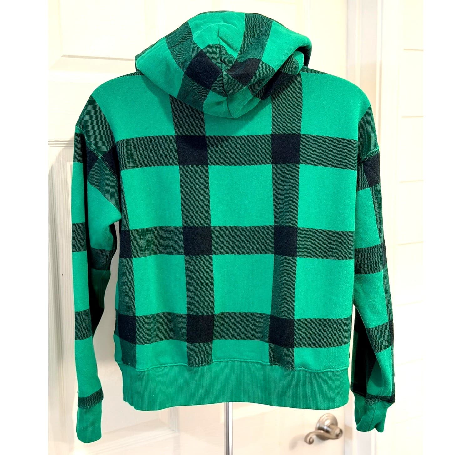 Polo Ralph Lauren Ski Bear Buffalo Plaid Hoodie Green Black Men's L Fleece - Thumbnail 3