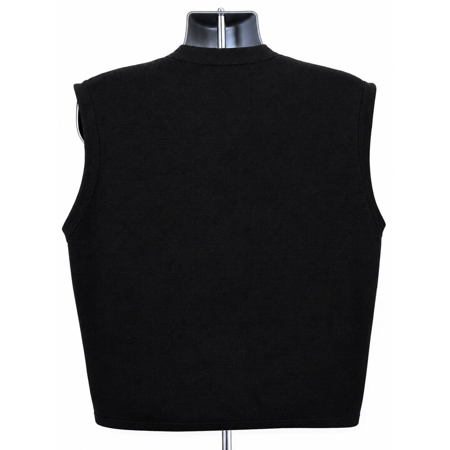 Vintage Structure Le Collezioni Men's XL Black 100% Cotton Button Sweater Vest - Thumbnail 3