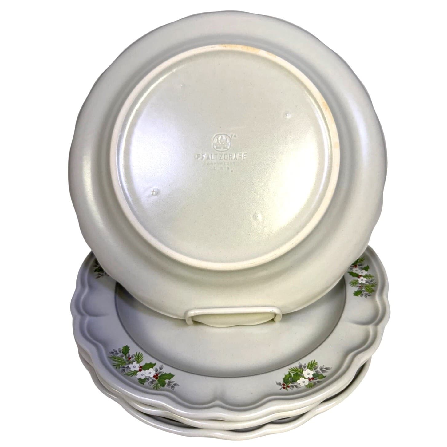 Pfaltzgraff Retired 1984-1993 'Christmas Heirloom' 10.5" Dinner Plates-Set of 4 - Thumbnail 3