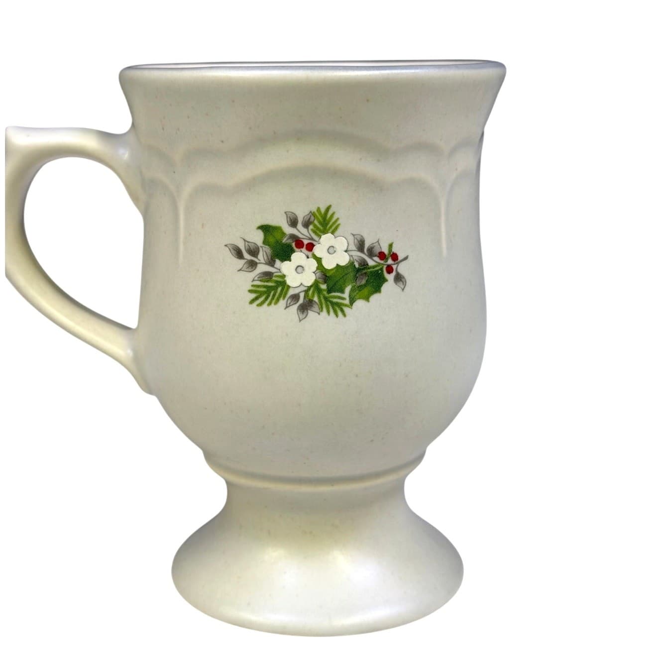 Pfaltzgraff Retired 1984-1993 'Christmas Heirloom' 5" Footed Mug Goblet-Set of 4 - Thumbnail 5