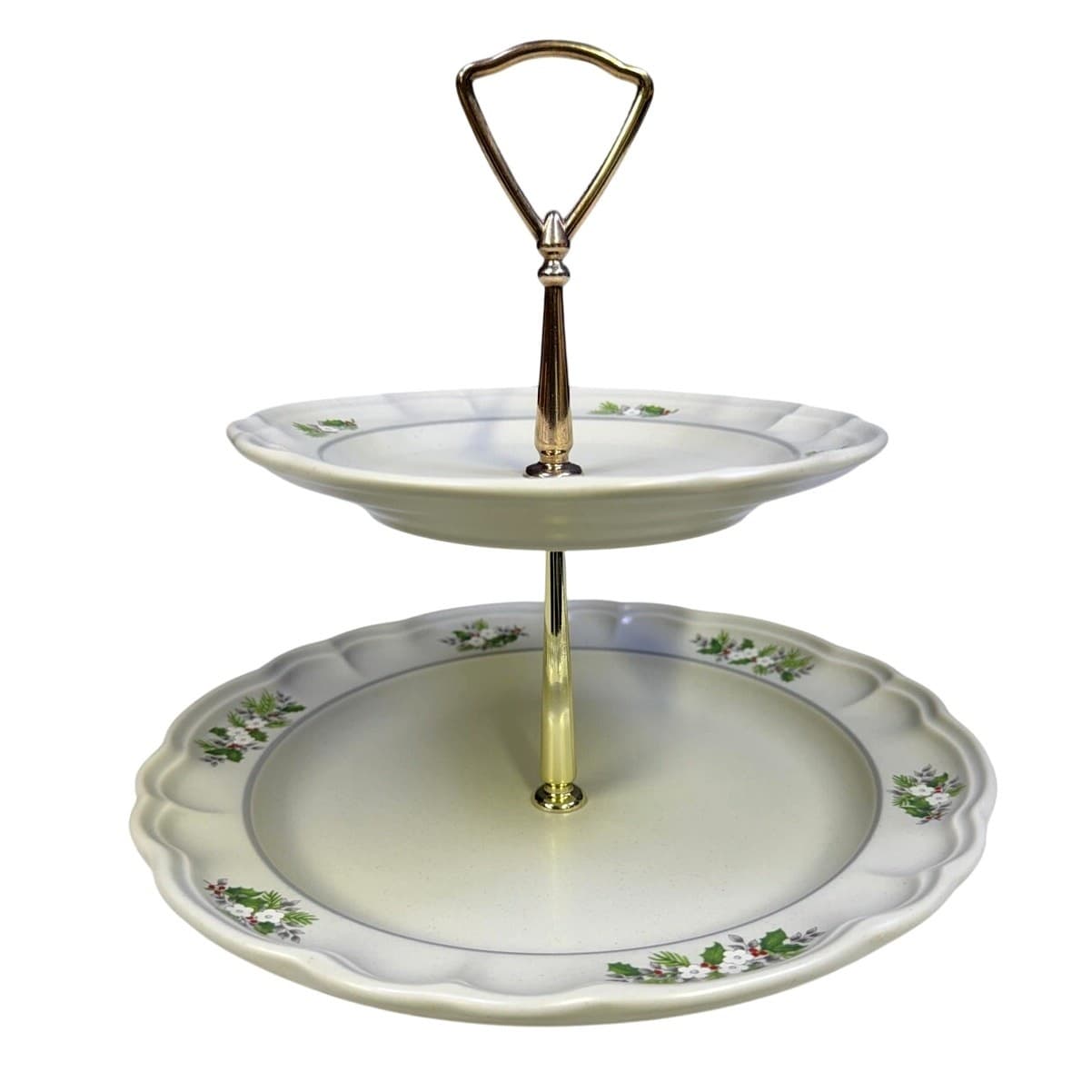 Pfaltzgraff Retired 1984-1993 'Christmas Heirloom' Two Tiered Serving Tray - Thumbnail 3