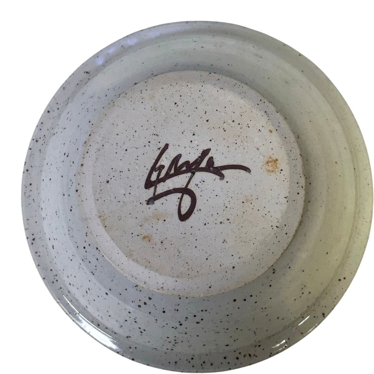 Studio Pottery Artist Mike Grafa Signed Rustic Blue Brown Stunning Serving Bowl - Thumbnail 7