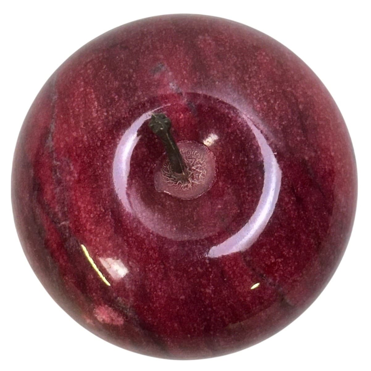 Red Apple Heavy Marble Stone 3" Paperweight - Thumbnail 3