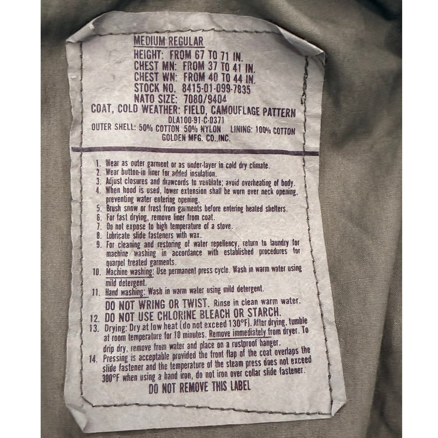 Vintage 1991 U.S. Military M-65 Woodland Camouflage Cold Weather Field Jacket - Thumbnail 8