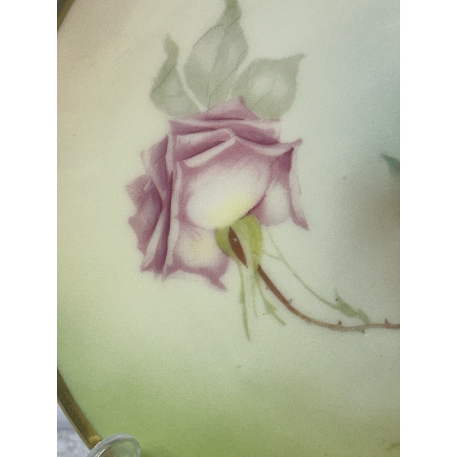 Thomas Sevres Bavaria 'Marechal Neil Rose' Hand Painted Signed 8.5" Plate - Thumbnail 3
