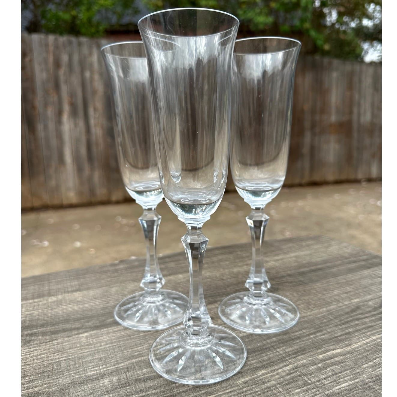 Towle Retired 1983 'Kirkland' Fluted Crystal Champagne Glasses-Set of 3 - Thumbnail 5