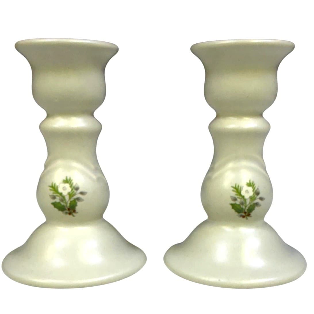 Pfaltzgraff Retired 1984-1993 'Christmas Heirloom' 5" Candlesticks-Set of 2