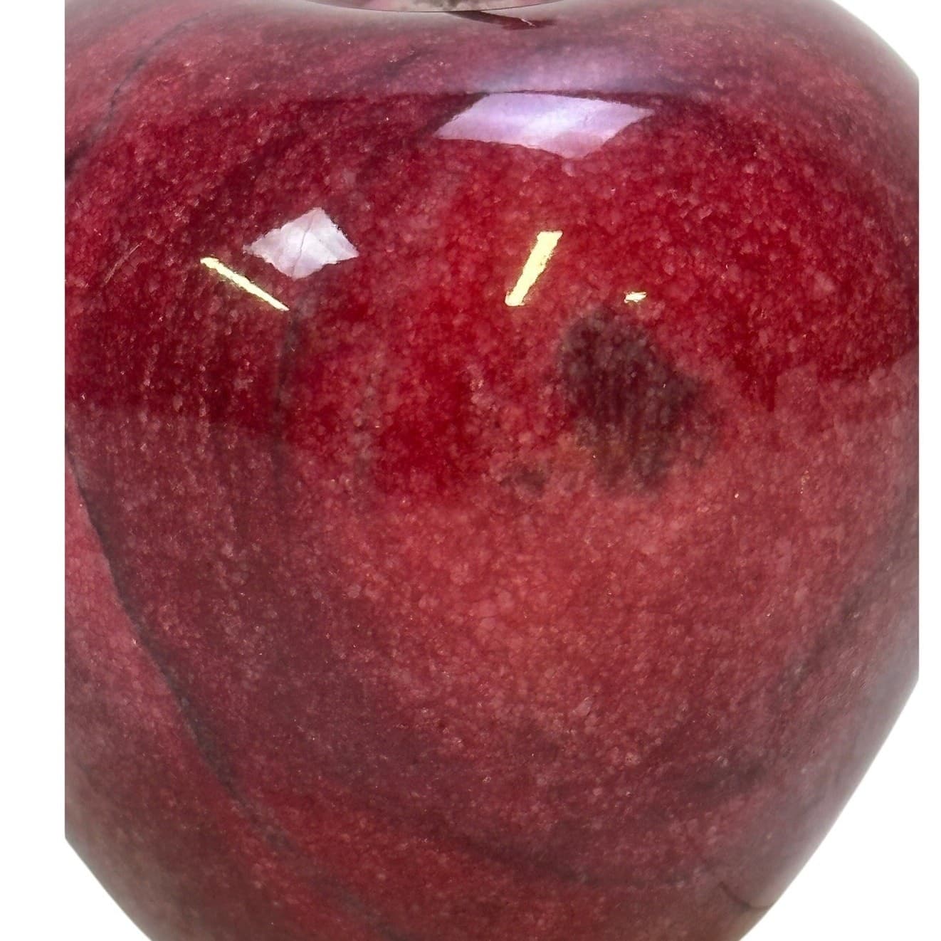 Red Apple Heavy Marble Stone 3" Paperweight - Thumbnail 5