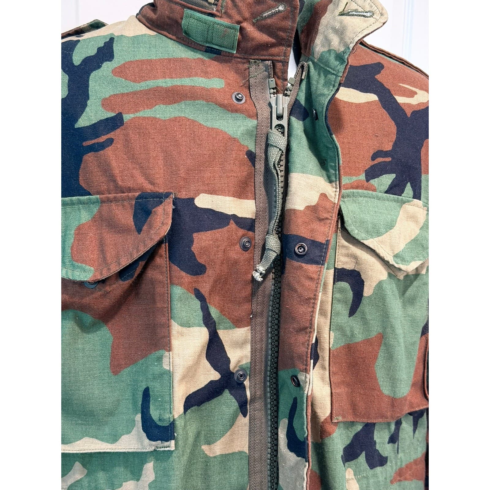 Vintage 1991 U.S. Military M-65 Woodland Camouflage Cold Weather Field Jacket - Thumbnail 5