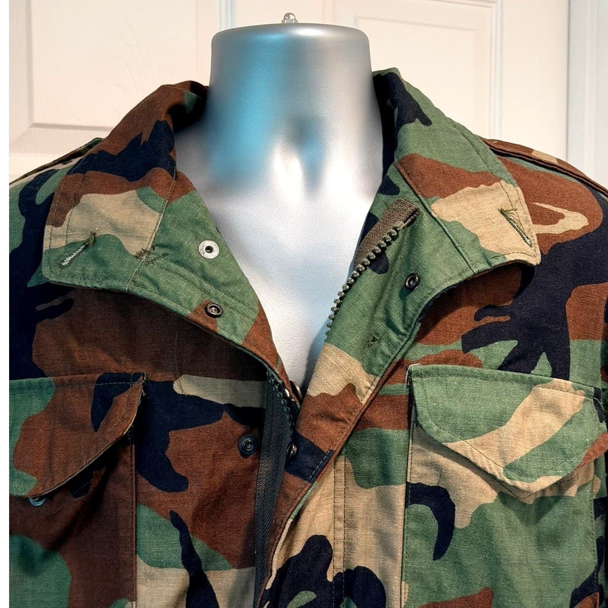 Vintage 1991 U.S. Military M-65 Woodland Camouflage Cold Weather Field Jacket - Thumbnail 4