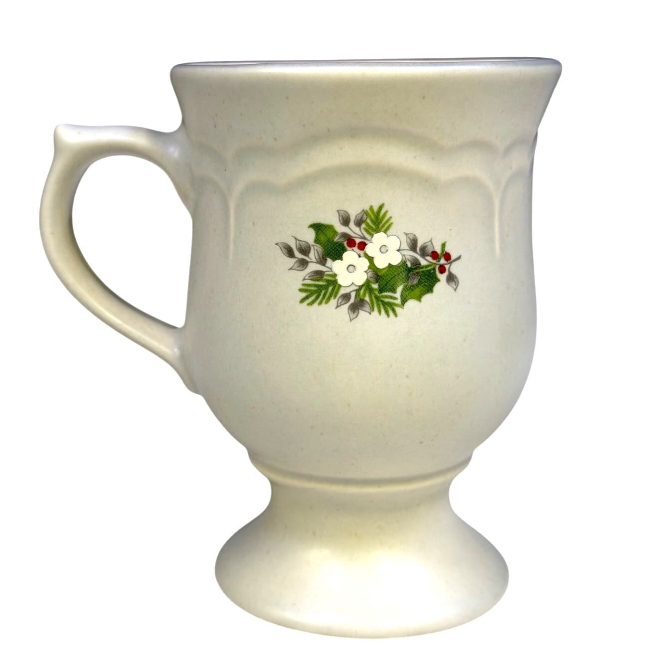 Pfaltzgraff Retired 1984-1993 'Christmas Heirloom' 5" Footed Mug Goblet-Set of 4 - Thumbnail 4