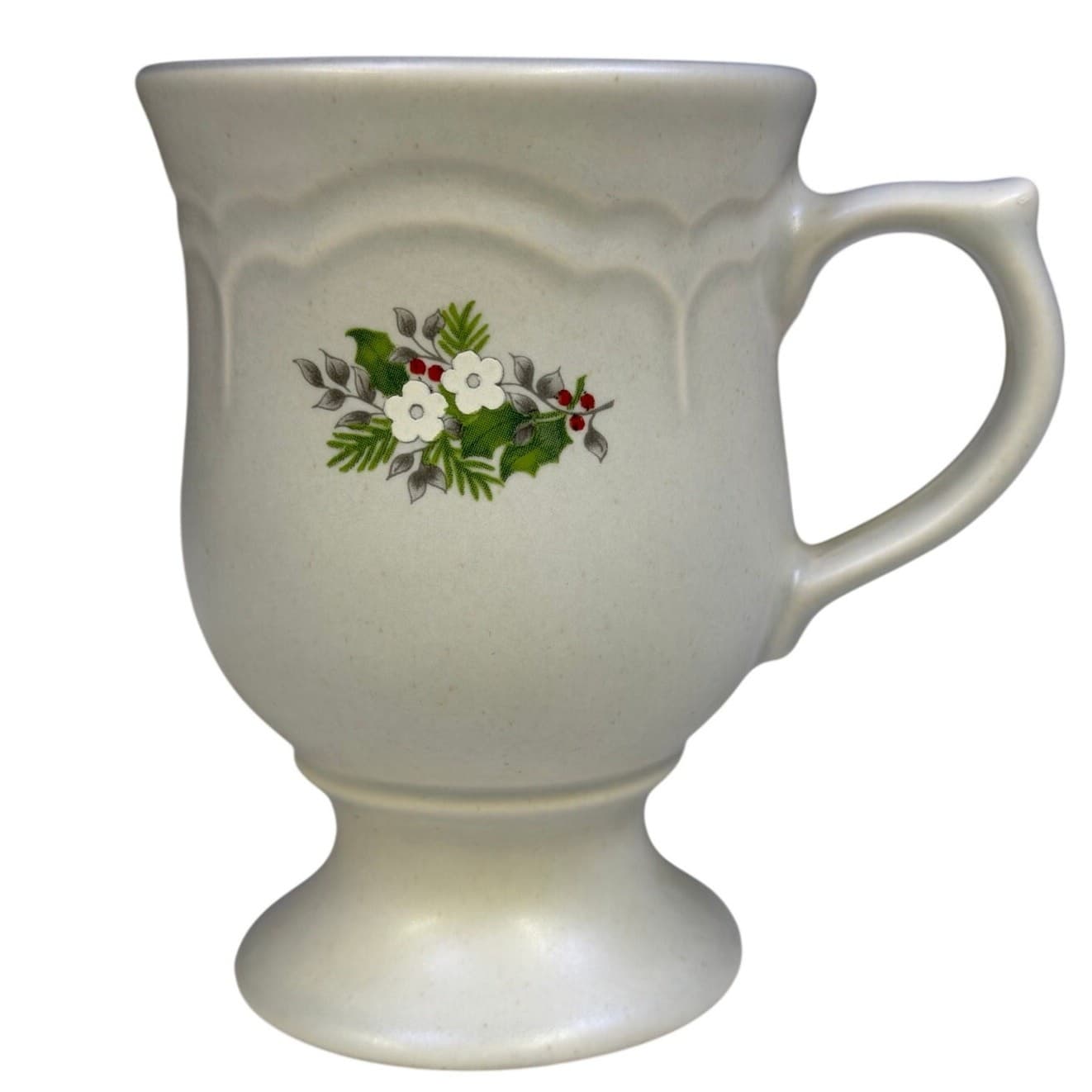 Pfaltzgraff Retired 1984-1993 'Christmas Heirloom' 5" Footed Mug Goblet-Set of 4 - Thumbnail 3