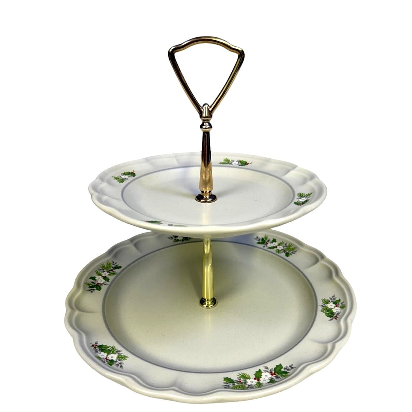 Pfaltzgraff Retired 1984-1993 'Christmas Heirloom' Two Tiered Serving Tray