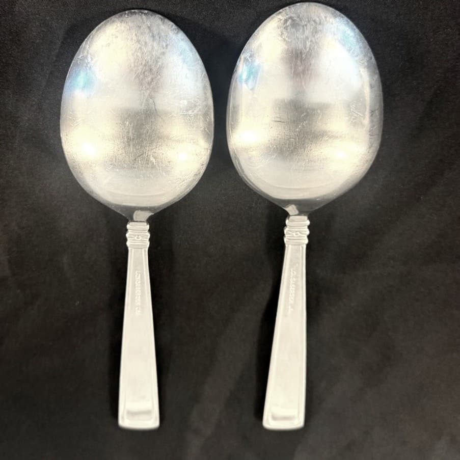 Longaberger 2002-2018 'Woven Traditions' Stainless Serving Spoons Retired-Set 4 - Thumbnail 6