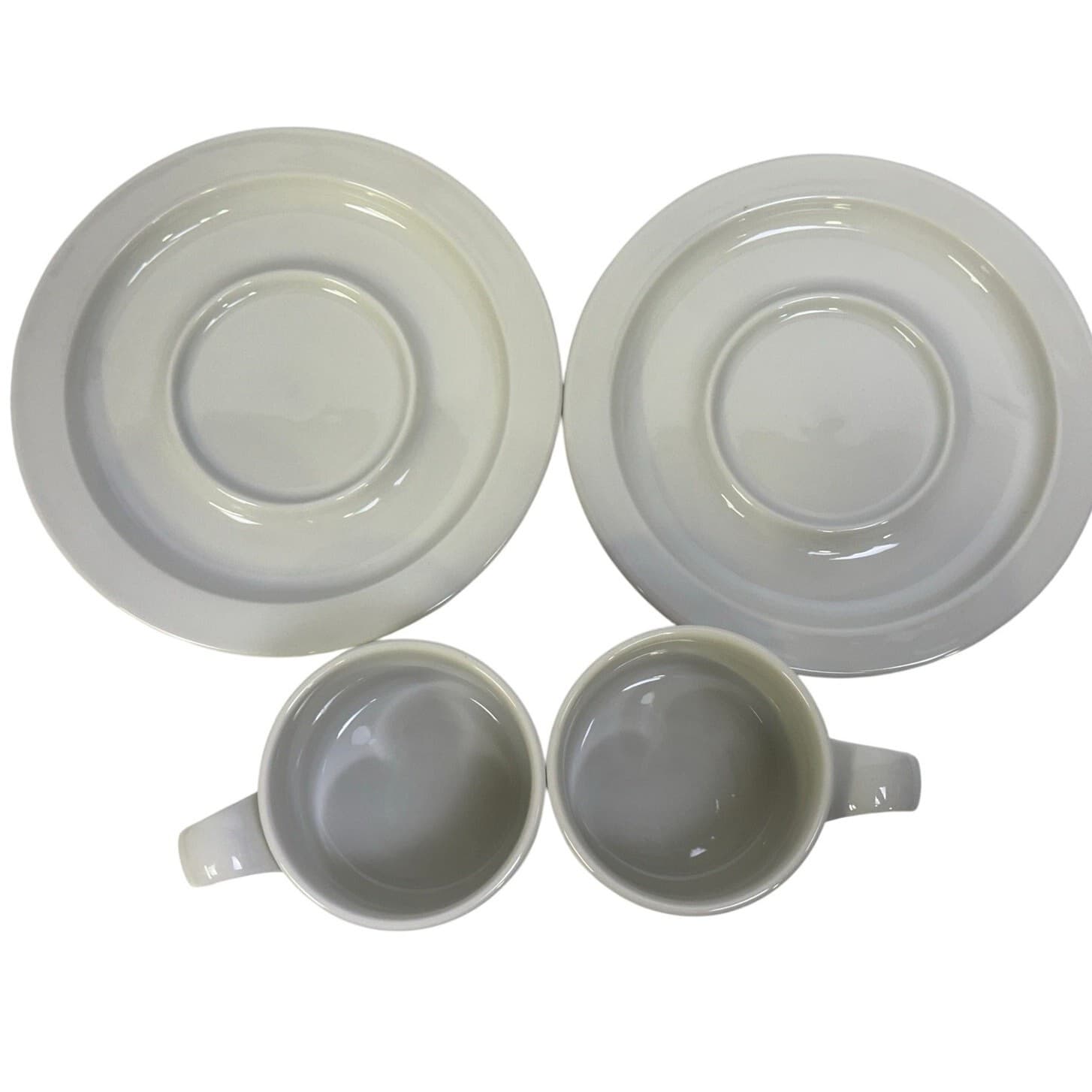 Dansk Bistro Bisserup White 1981-2002 Retired Japan 8" Flat Cup/Saucer-Set of 2 - Thumbnail 3