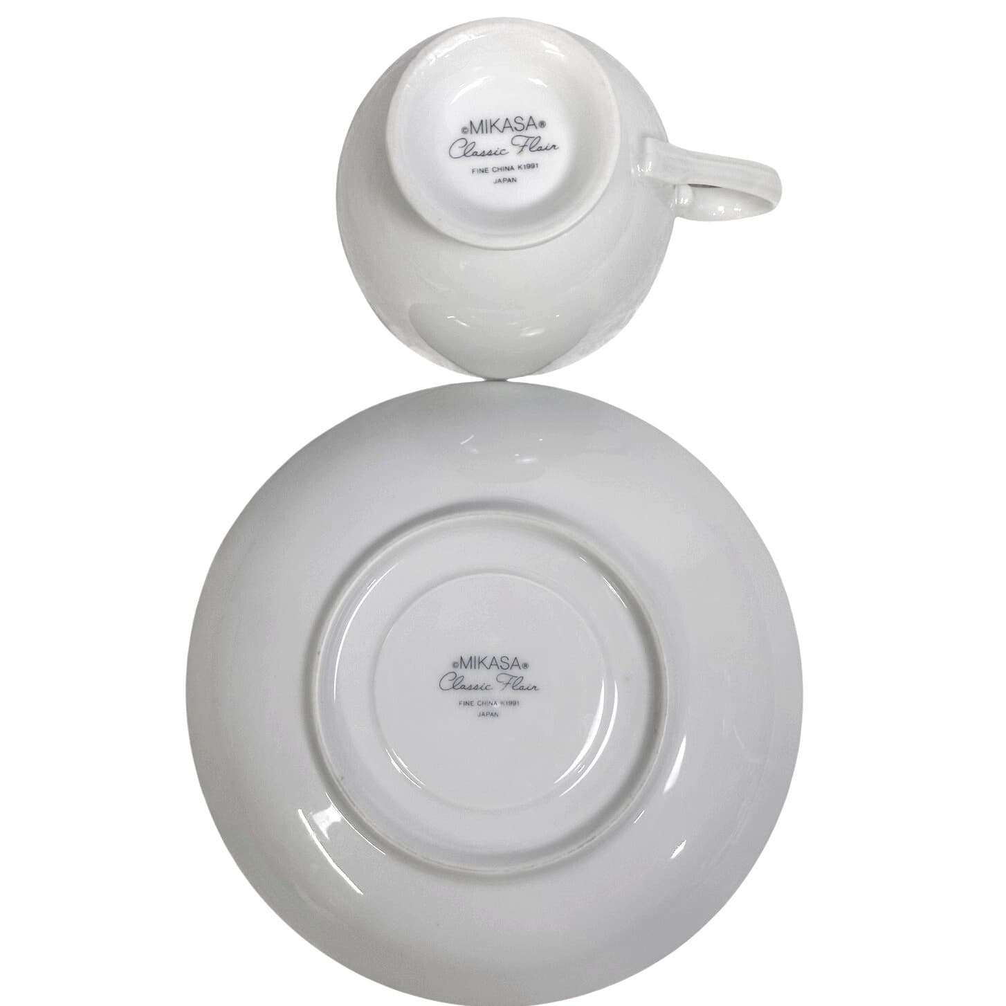 Mikasa Classic Flair White Retired 1984-2007 Japan Cup and Saucer Set(s) - Thumbnail 4