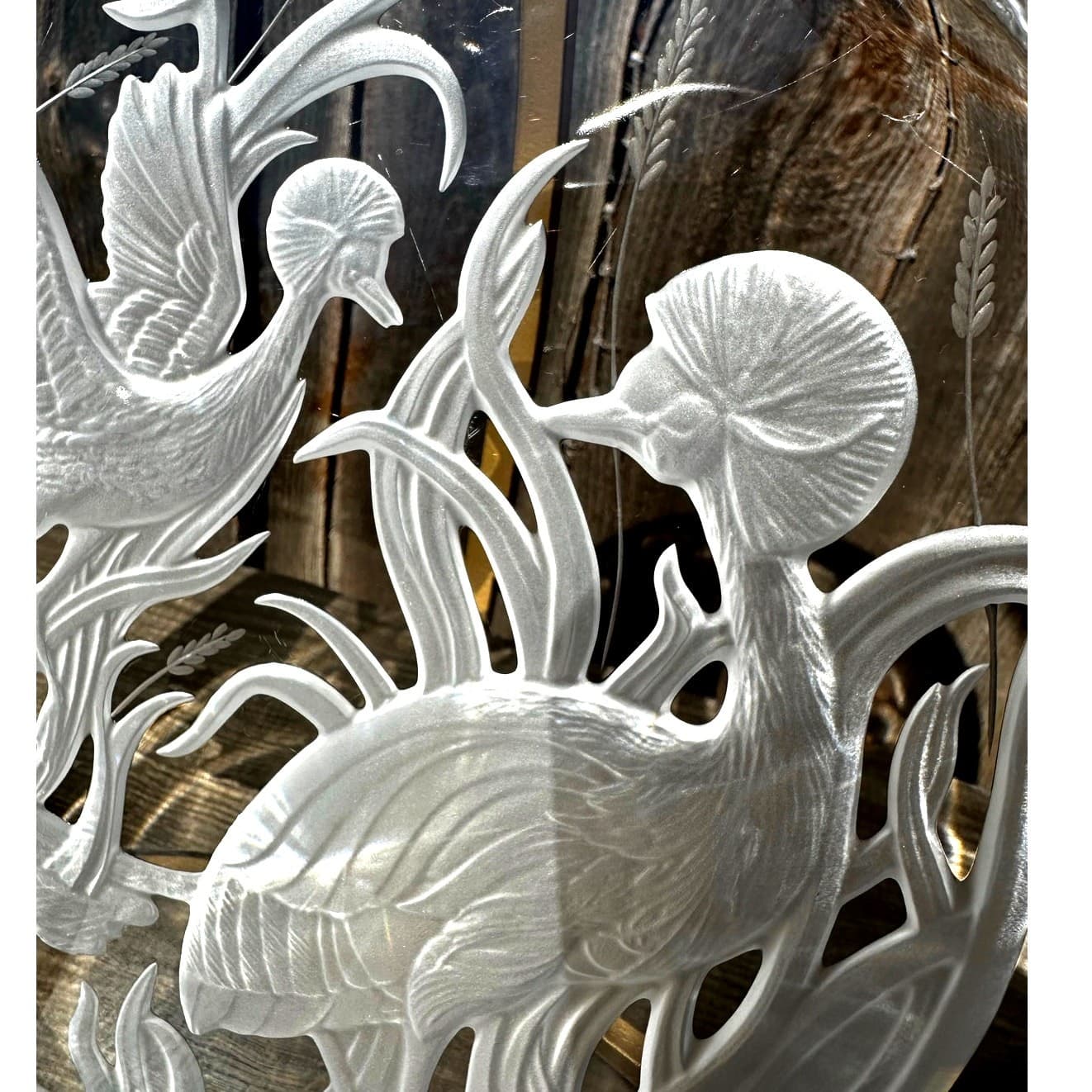 Lalique Neiman Marcus 1985 Vintage Crane Design 12.5" Platter-Rare-Exquisite! - Thumbnail 7