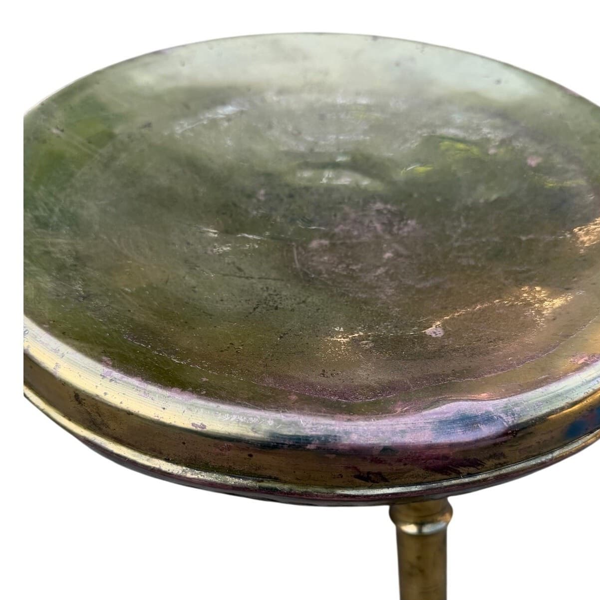 Turkish Moroccan Brass Foot Warmer Brazier 3-Leg 1960s Pierced Stool/Plant Stand - Thumbnail 6