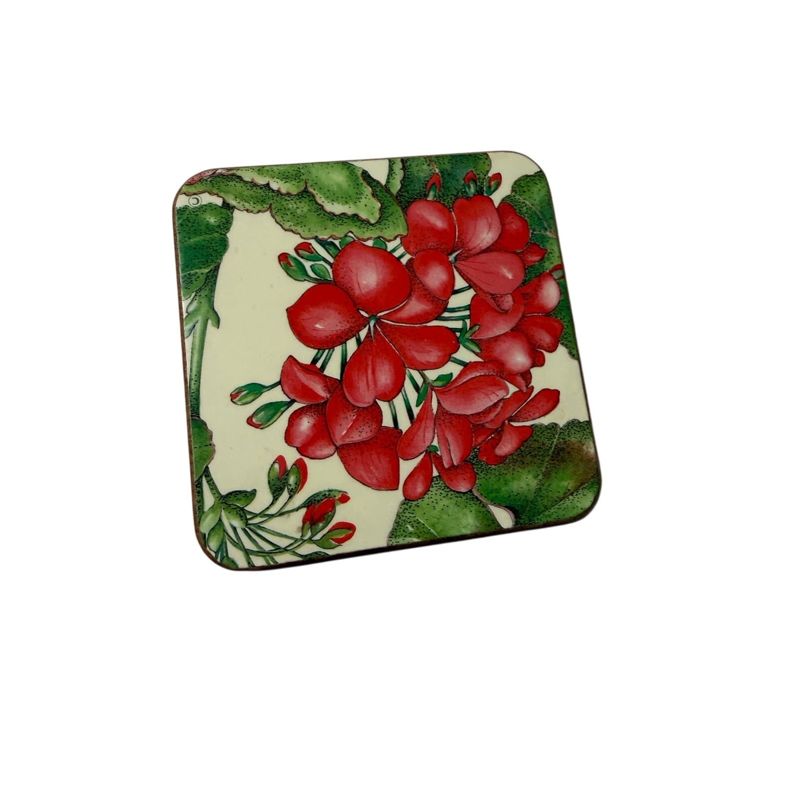 Pimpernel England Cork Back Geraniums (4) 15.75x11.75 Placemats & (4) Coasters - Thumbnail 2