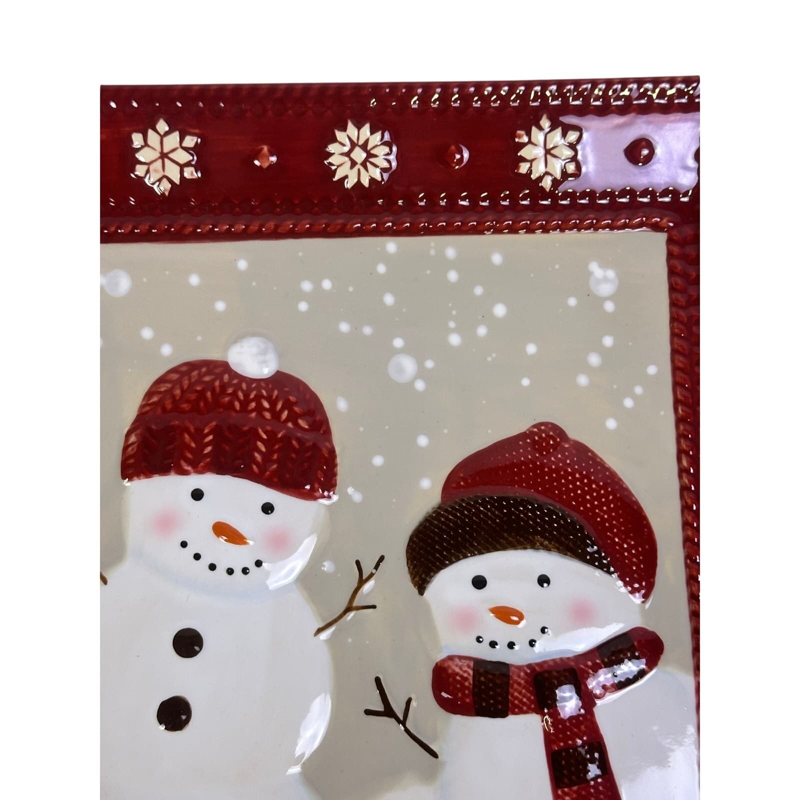 St. Nicholas Square 'Warm Wishes' 9.25" Stoneware Snowman Salad Plate-Excellent - Thumbnail 4