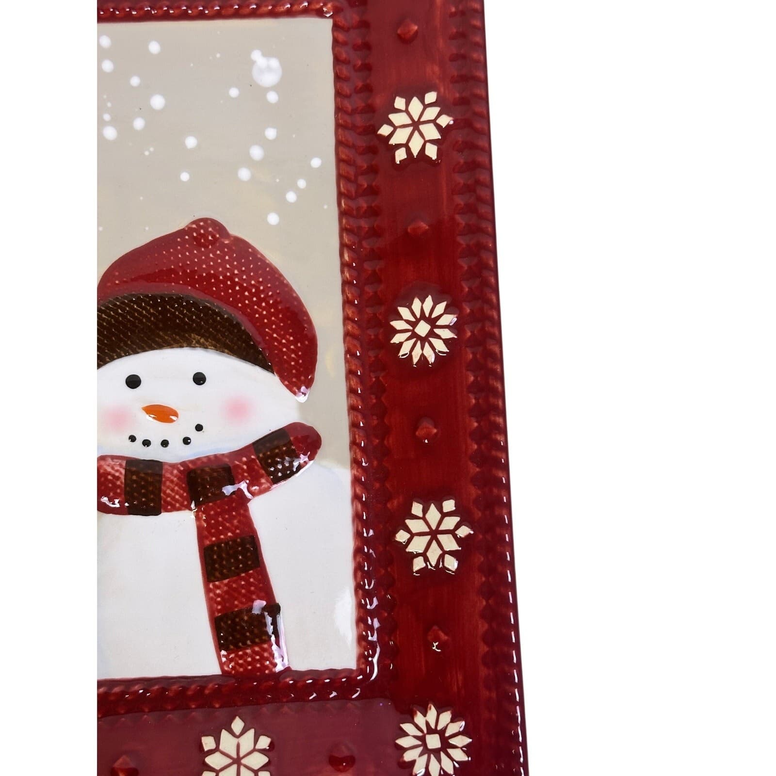 St. Nicholas Square 'Warm Wishes' 9.25" Stoneware Snowman Salad Plate-Excellent - Thumbnail 5