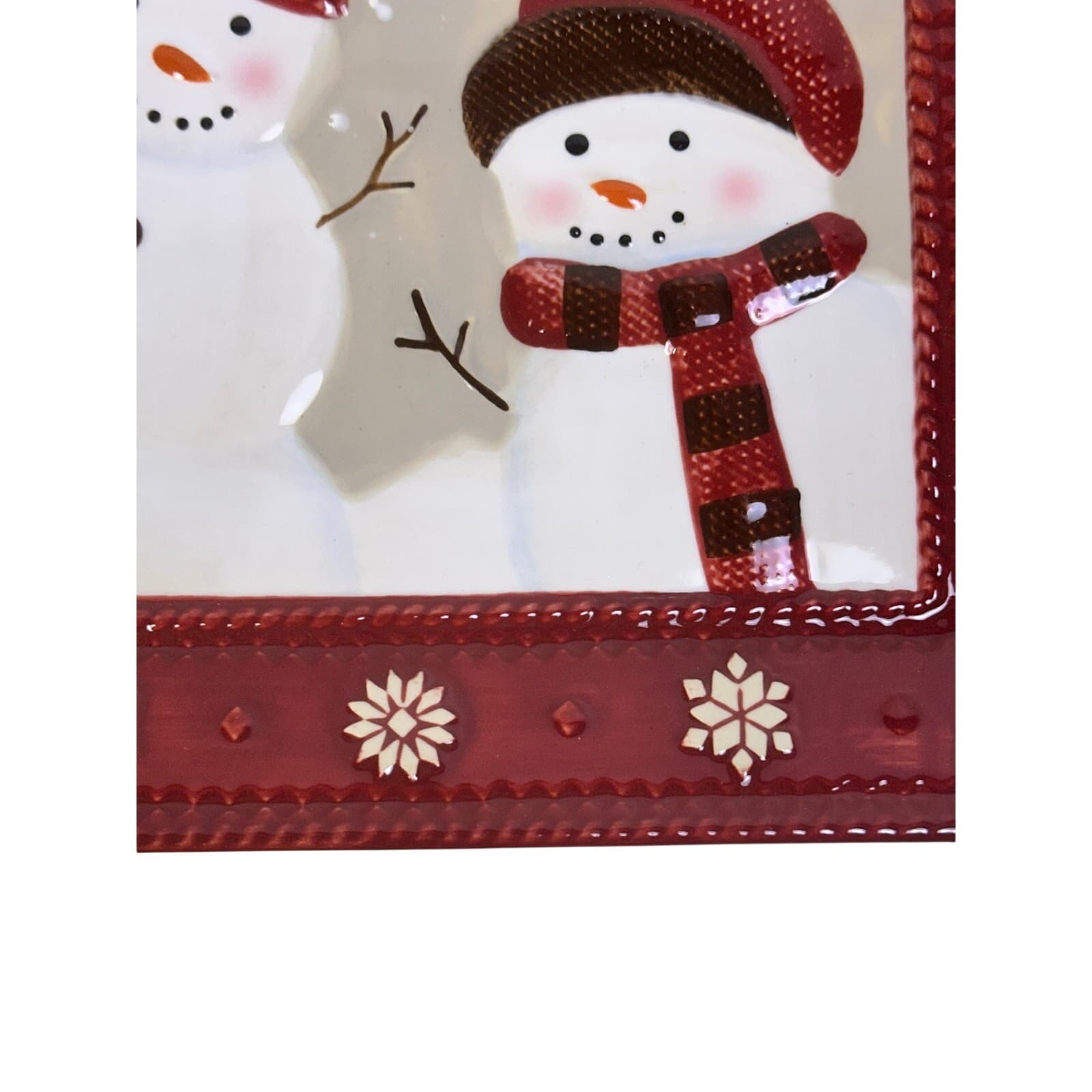 St. Nicholas Square 'Warm Wishes' 9.25" Stoneware Snowman Salad Plate-Excellent - Thumbnail 6