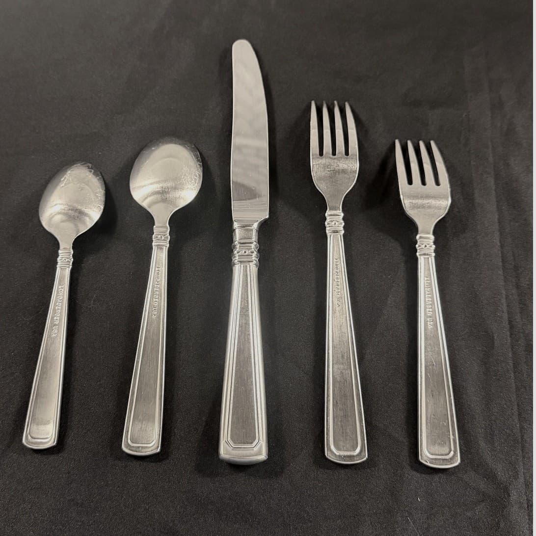 Longaberger 2002-2018 'Woven Traditions' Stainless 5-Pc Place Setting(s) Retired - Thumbnail 14