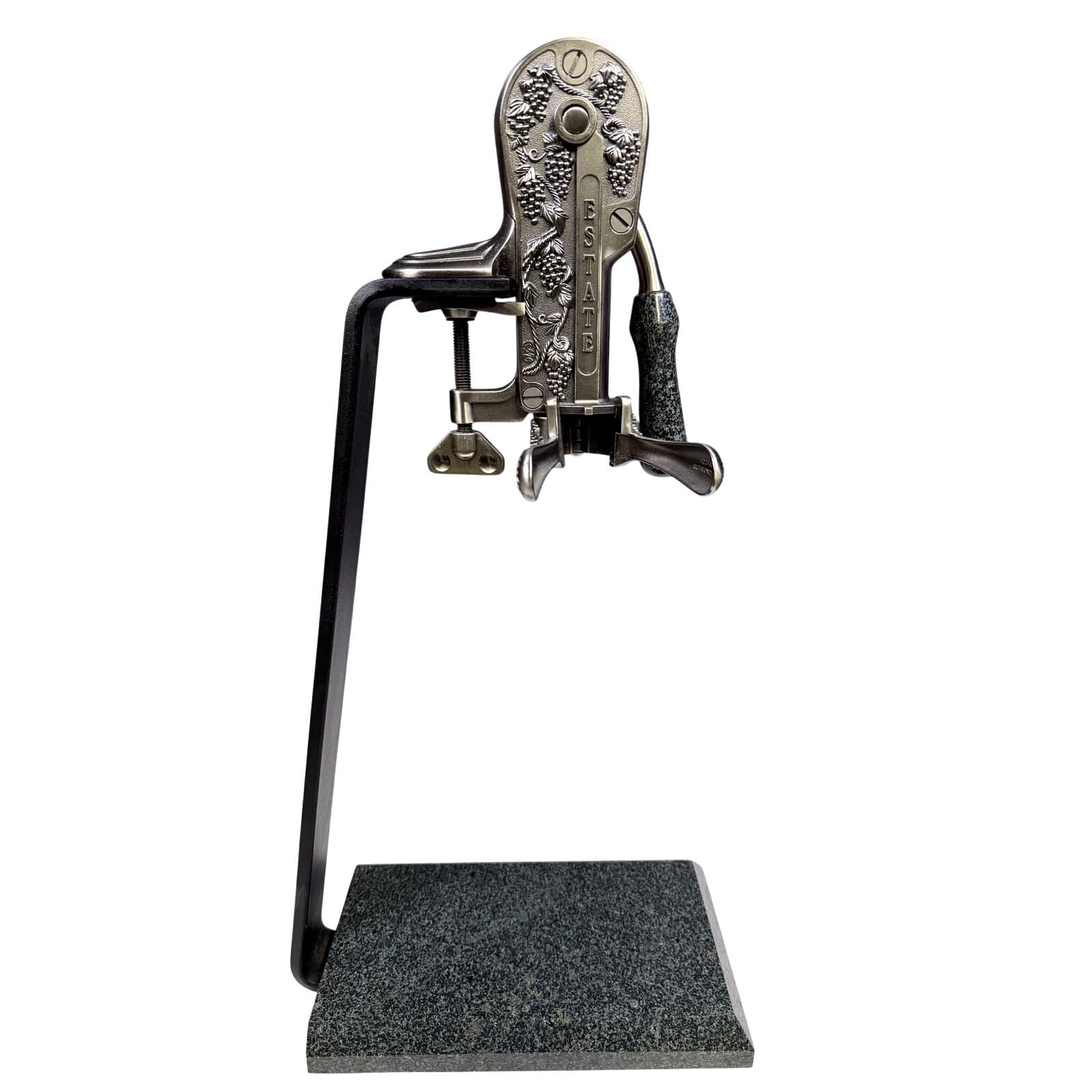 Rogar Estate Wine Opener Lever Corkscrew w/ Granite Base – Grape Design Bar Tool - Thumbnail 3