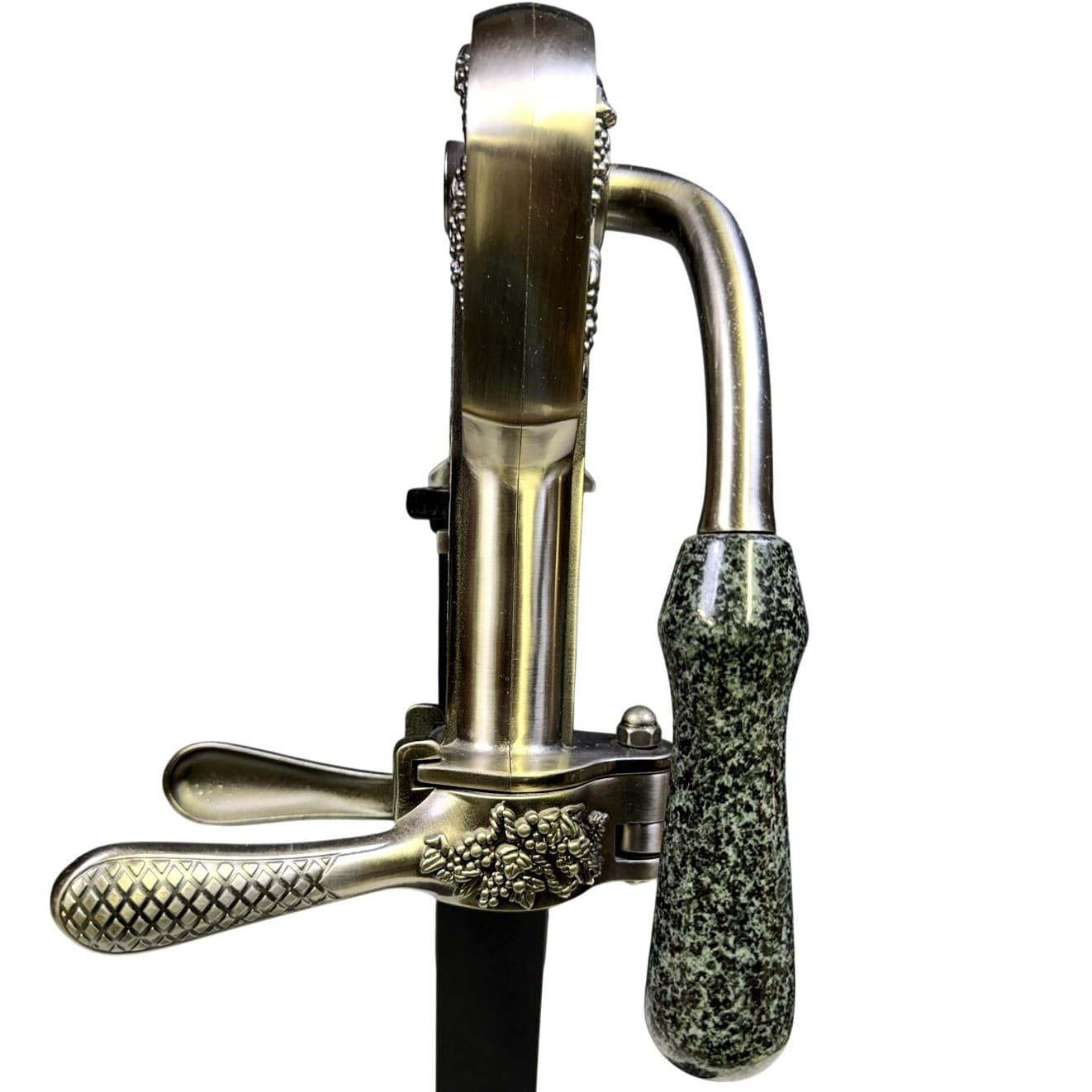 Rogar Estate Wine Opener Lever Corkscrew w/ Granite Base – Grape Design Bar Tool - Thumbnail 5