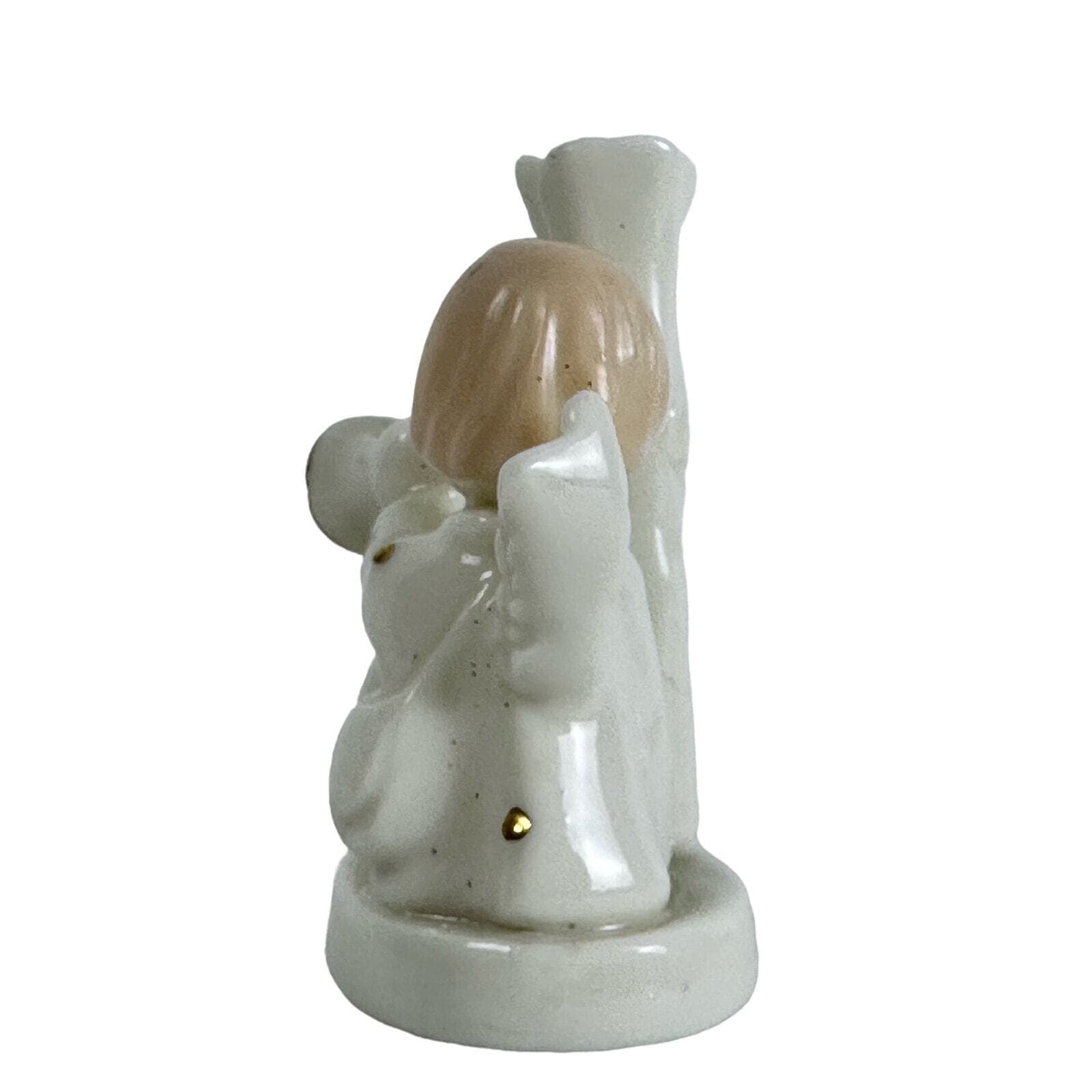 Mid-century Ceramic Cherub Angel with Horn Candle Holder/Vase Japan Vintage VG - Thumbnail 4