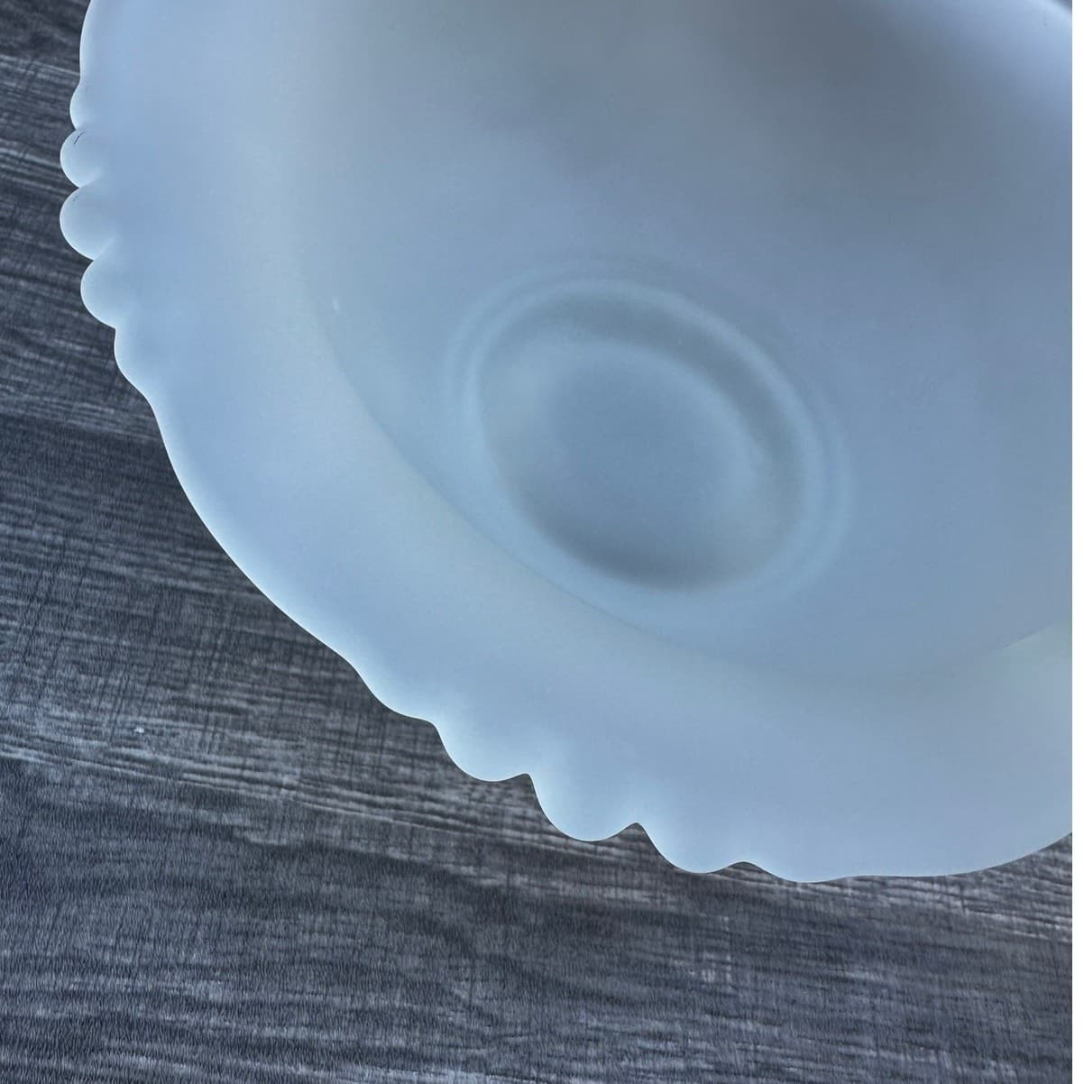 Indiana Glass Large 11" Vintage Tiara Satin Frosted Glass Basket 'MD' Stamp - Thumbnail 4