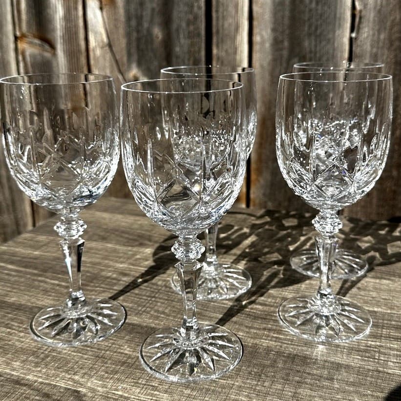 Galway Irish Crystal Retired 'Kings Court' 7" Wine Glasses-Set of 5 - Thumbnail 11