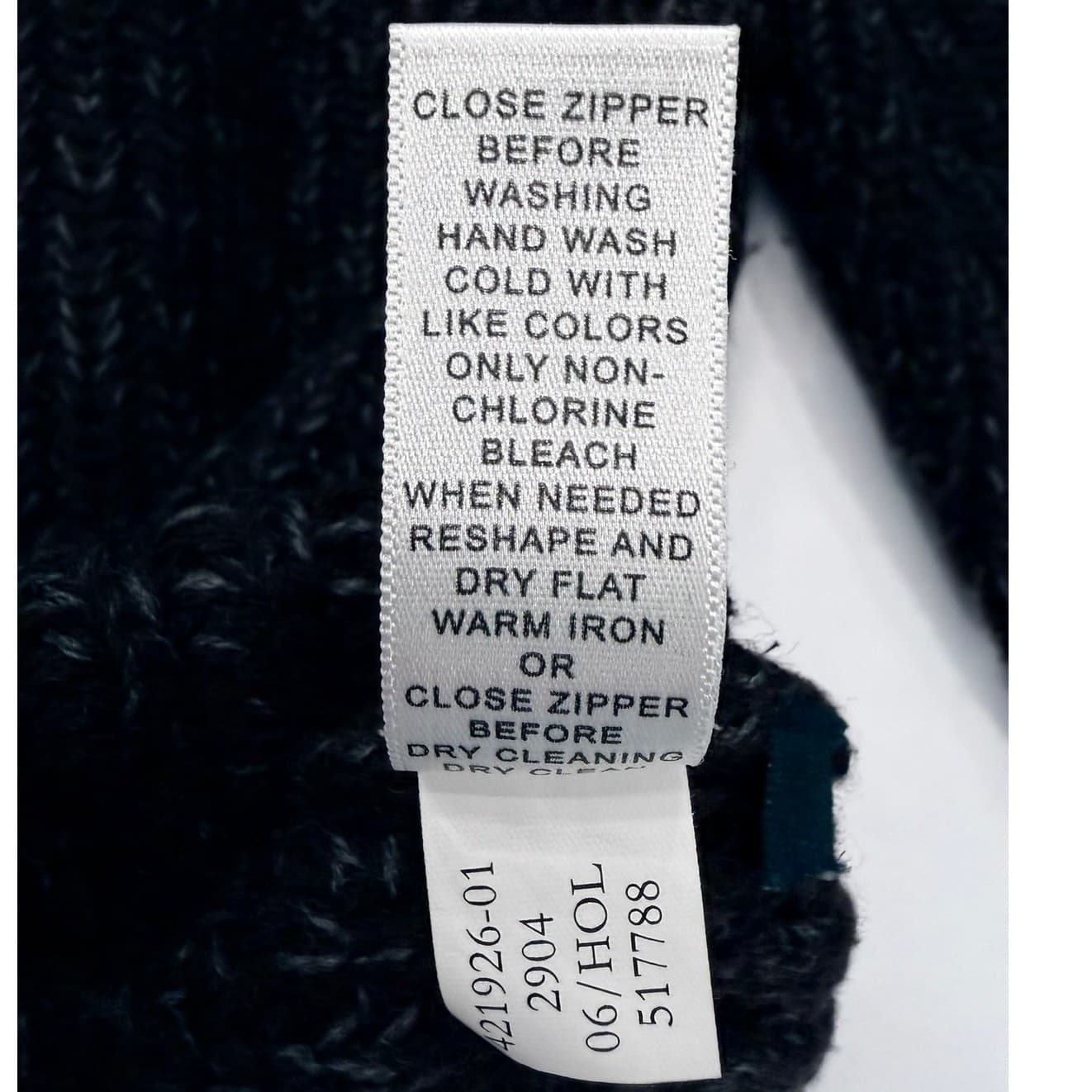Banana Republic Large Italian Merino Wool Full Zip Mock Neck Sweater Charcoal - Thumbnail 6