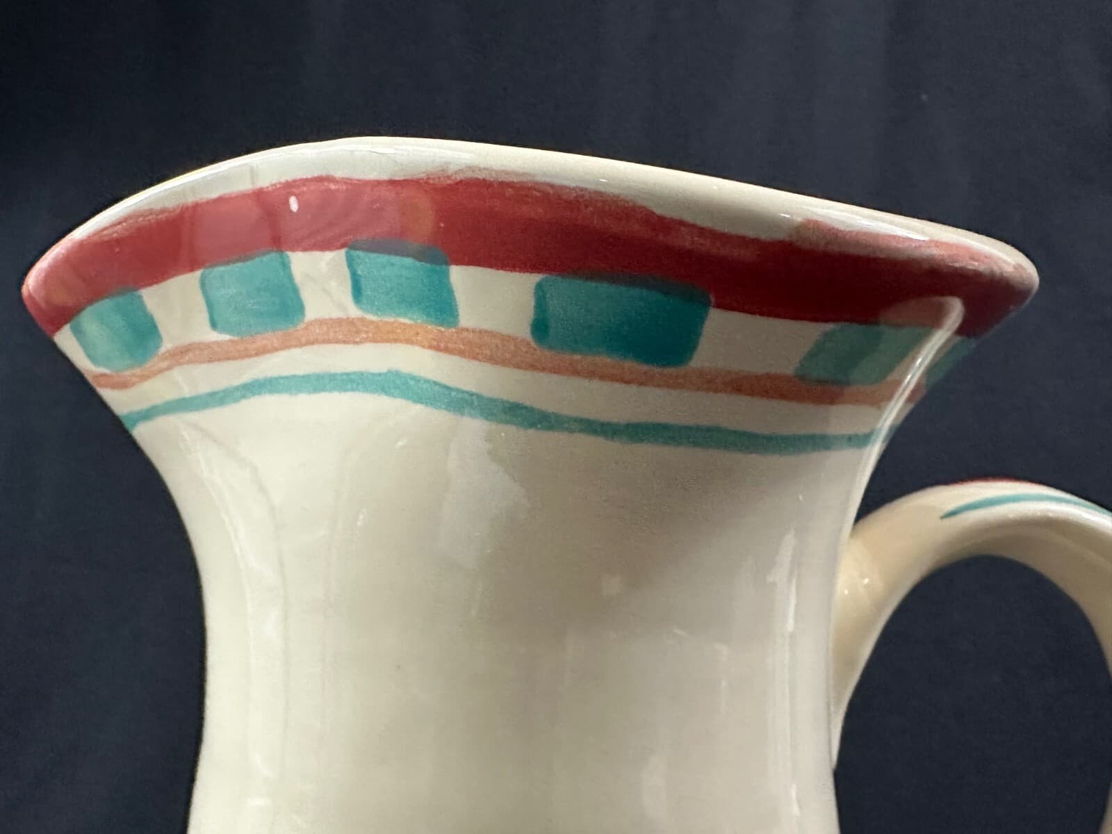 Apple Pie Southwestern Style Ceramic Pitcher - Thumbnail 4